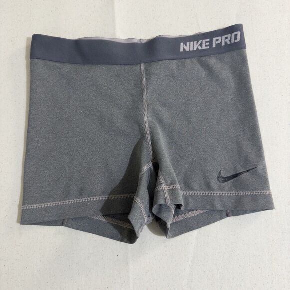 Nike Pro Dri Fit Shorts Womens Small Gray Compression Fitted Athletic - Picture 1 of 8